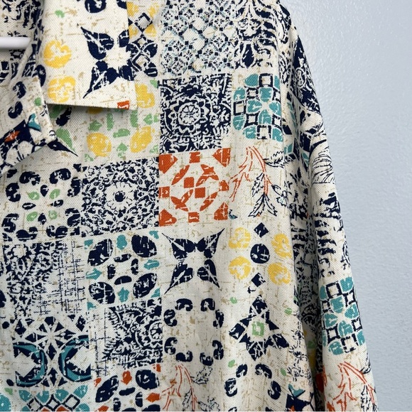 CLUB ROOM Mens Rumbie Mixed Medallion Silk Rayon Button Down Shirt Sz 2XL Casual - Picture 6 of 15